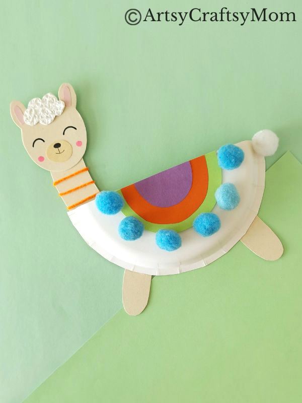 This Pretty Paper Plate Llama Craft for Kids is an easy project for little kids who can experiment with different craft materials to decorate their llama!