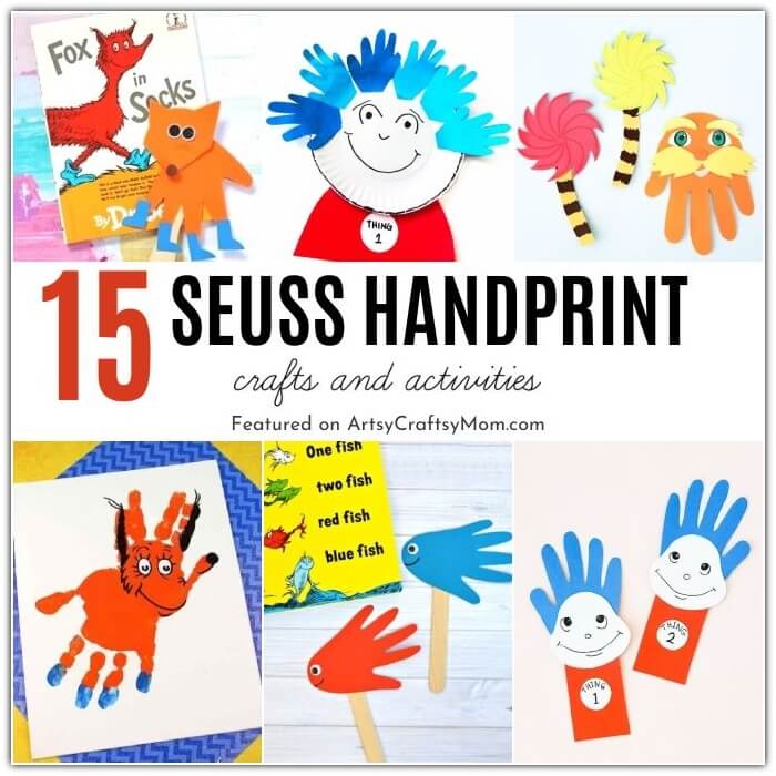 15 Simple Seuss Handprint Crafts for Kids 17 With Dr. Seuss's birthday this month, these Seuss Handprint Crafts for Kids are just what we need! Perfect for toddlers, preschoolers and young kids!