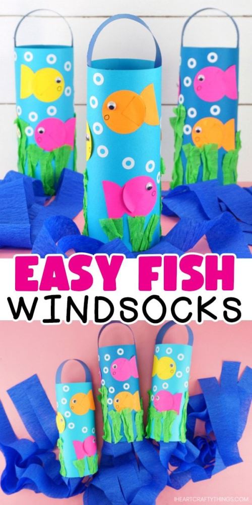 Enjoy these colorful fish crafts for kids, made using paper, pipe cleaners, paper plates and more! Try out techniques like cutting, folding and others!