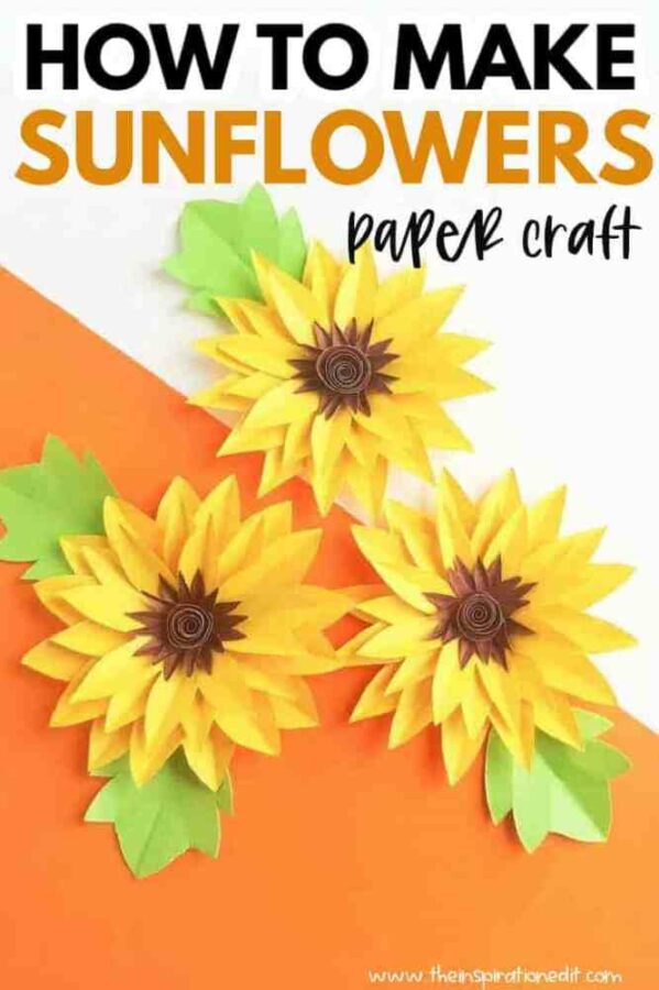 Here are some gorgeous Flower Crafts for Kids that are perfect for Summer-&nbsp; tissue paper cherry blossoms, lilies, sunflowers, heliconias and more!