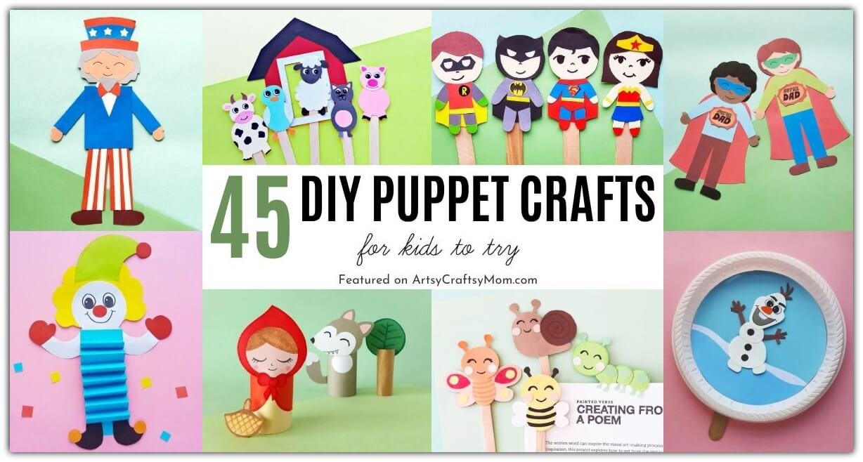 These DIY Puppets for Kids are just what you need to keep the little ones occupied for an entire weekend and put up their own little show!