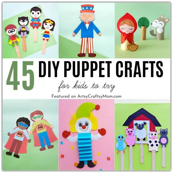 These DIY Puppets for Kids are just what you need to keep the little ones occupied for an entire weekend and put up their own little show!
