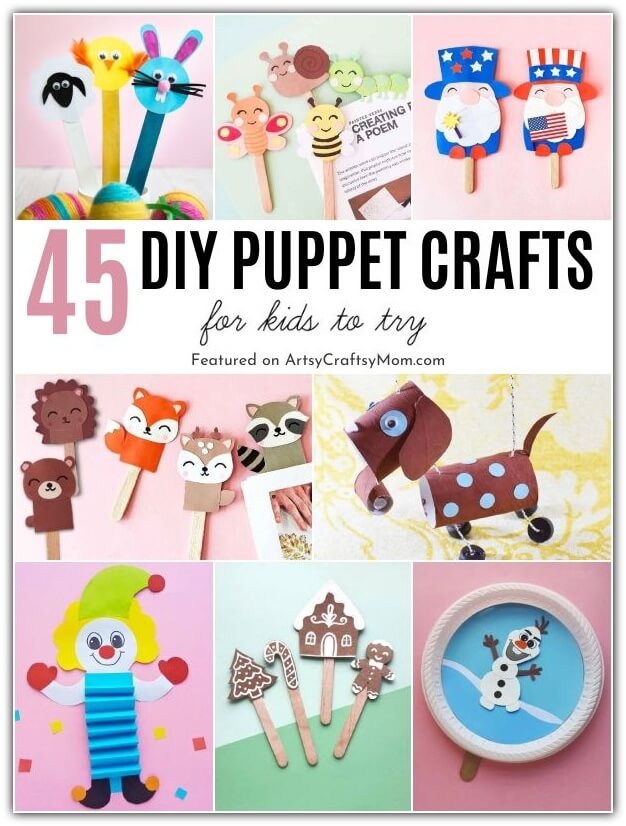 These DIY Puppets for Kids are just what you need to keep the little ones occupied for an entire weekend and put up their own little show!