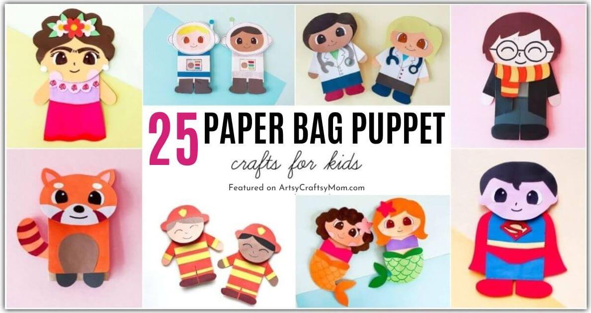 25 DIY Paper Bag Puppets for Pretend Play 31 These DIY Paper Bag Puppets will ensure that kids will never run out of ideas to have fun! Perfect for pretend play for kids of all ages!