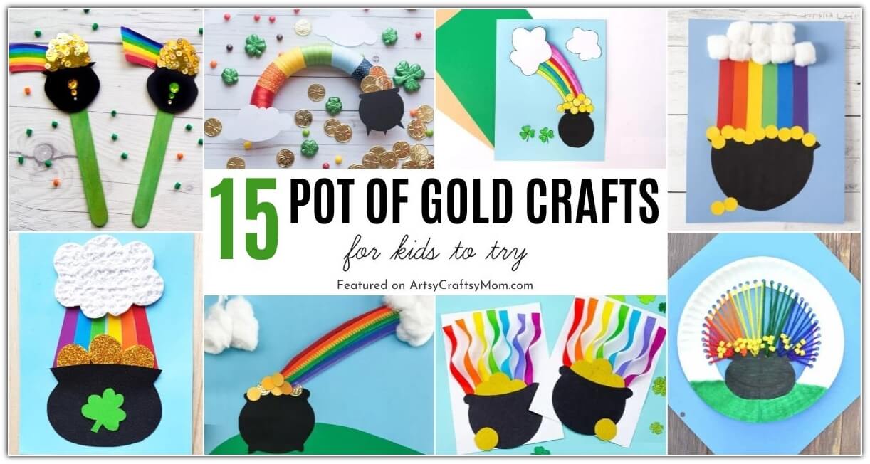 No more chasing Leprechauns - the gold is here! Enjoy these shiny pot of gold crafts for kids to make and play with this St. Patrick's Day!