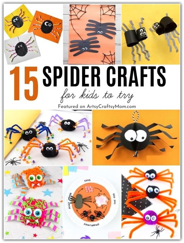 Here are some snazzy spider crafts for kids to try for Save a Spider Day or for Halloween. Make spiders out of paper, pipe cleaners & more!