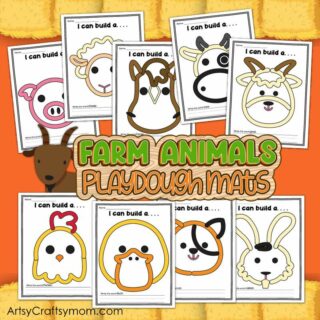 Farm Animal Play Doh mats
