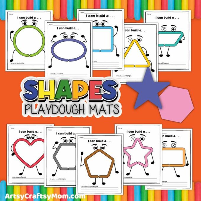 20 Fun and Colorful Printable Playdough Mats for Kids 14 Printable Shapes Play Doh mats fb86yt